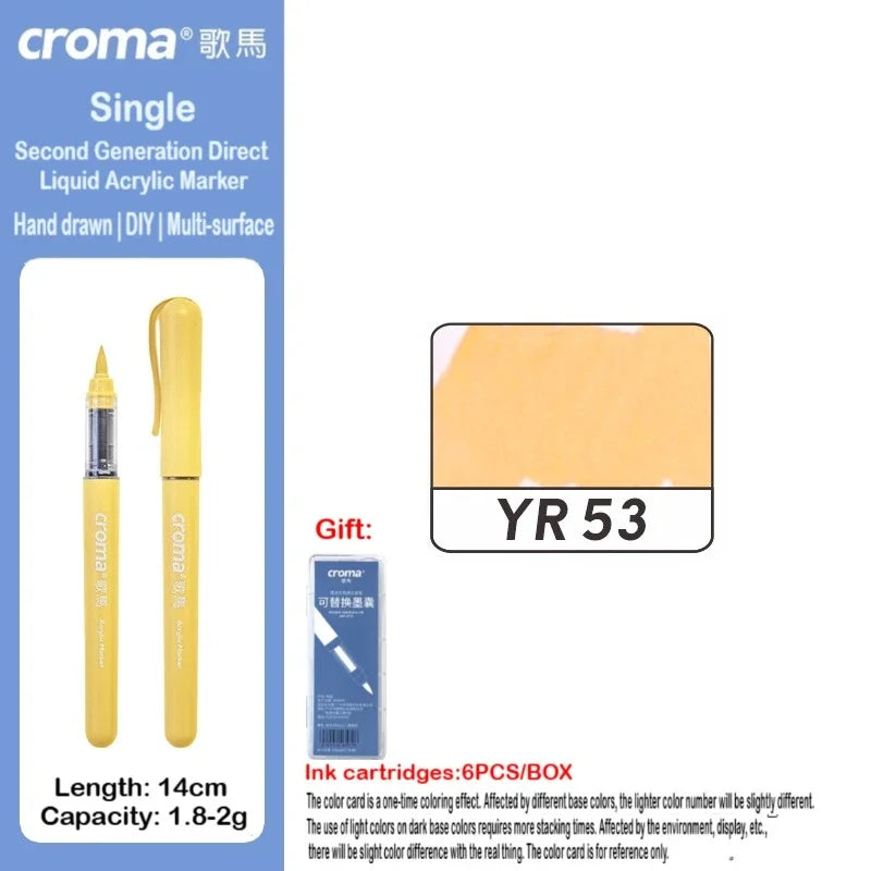 Croma 160/1 Colors Refillable Direct Liquid Acrylic Marker