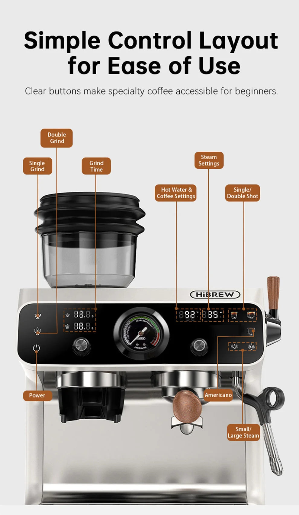 Hibrew Dual Ther Oblocks Barista Pro Espresso Machine