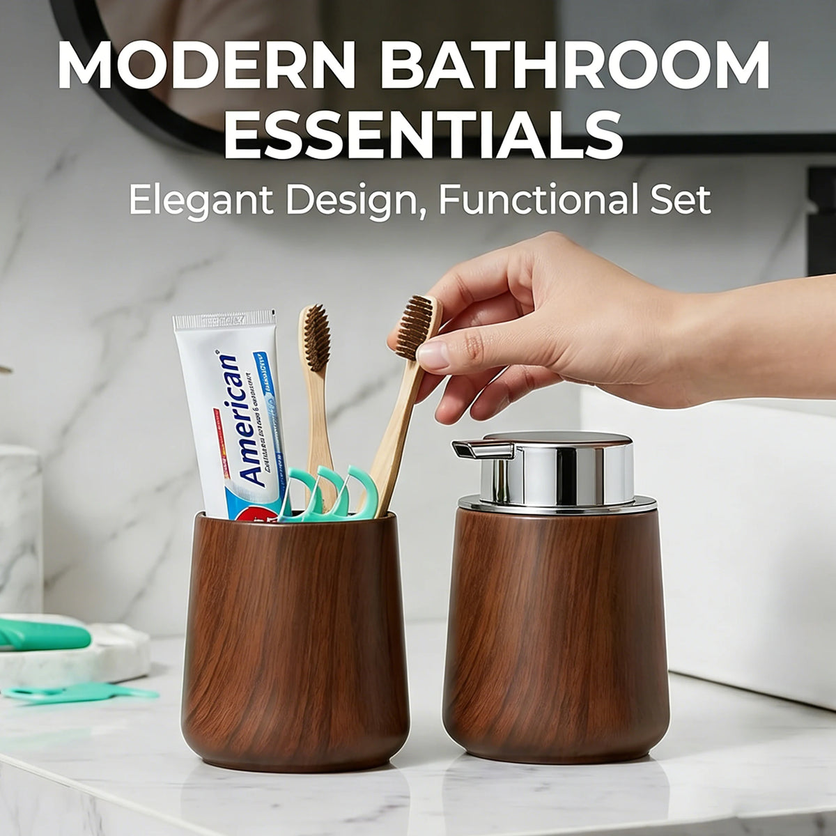 Elegant Hand Soap Dispenser Cup Bathroom & Organizer