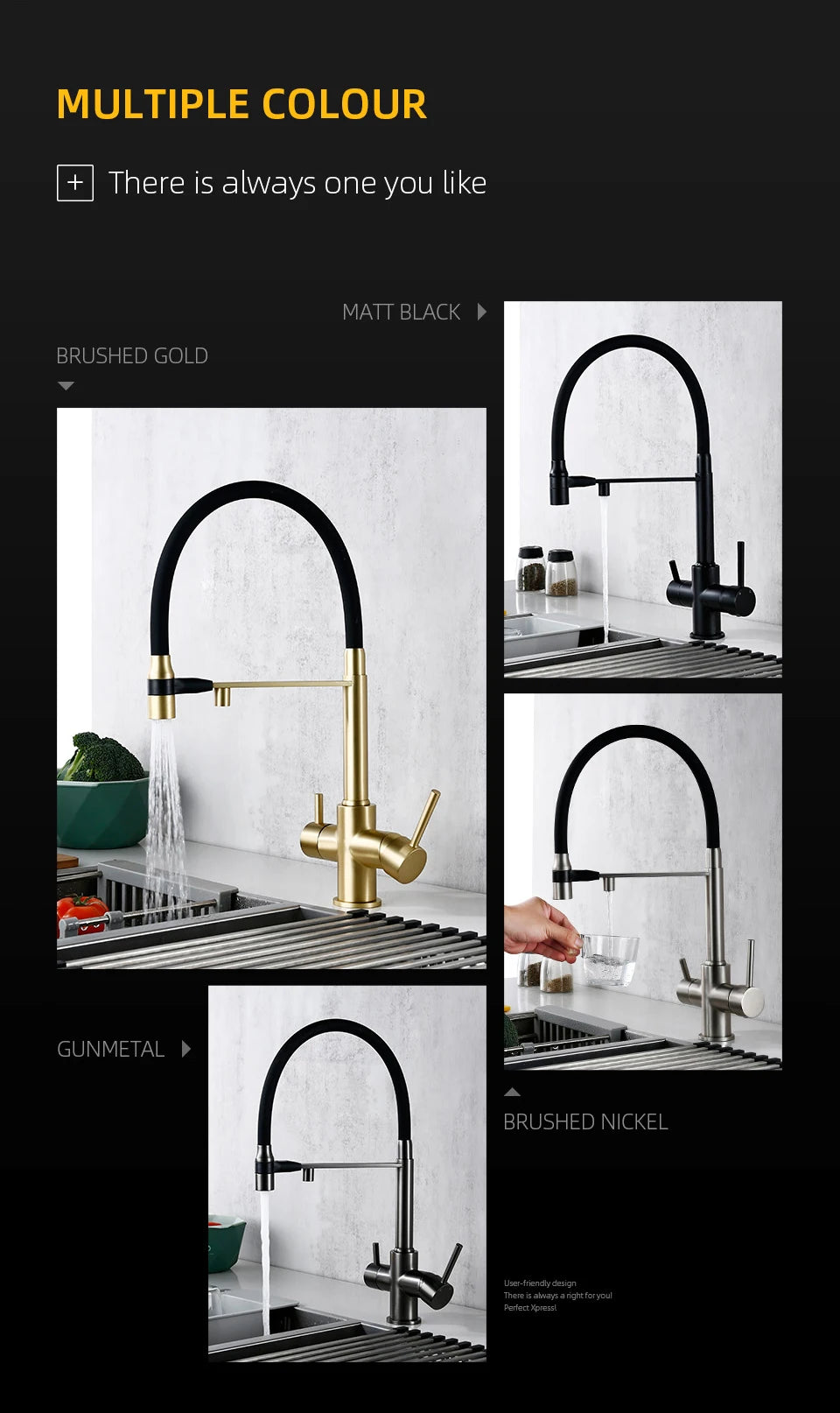 Brushed Nickel Faucet Pull Out Double Handle Tap