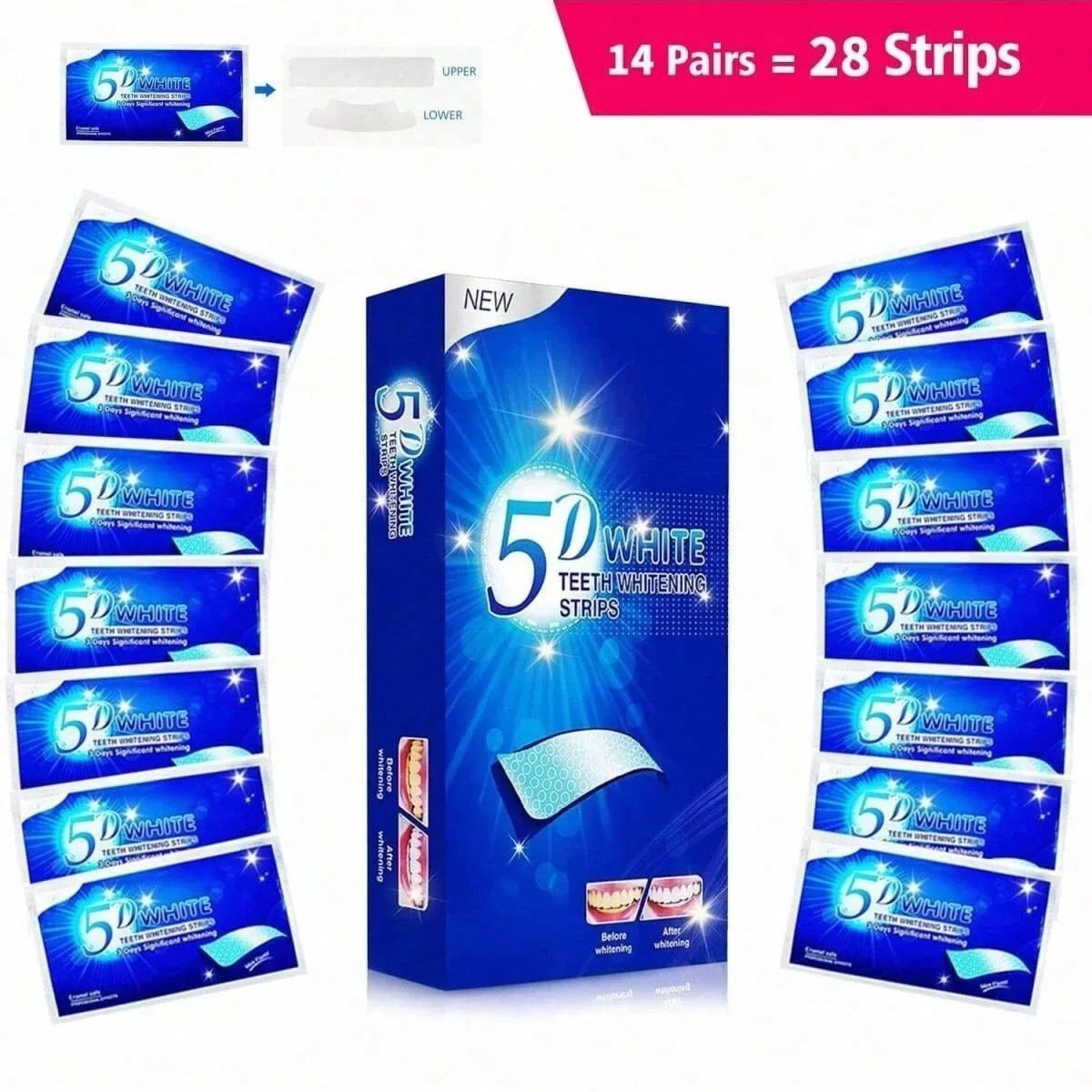 5d 28 Days Teeth Whitening Strips Whitener Strips