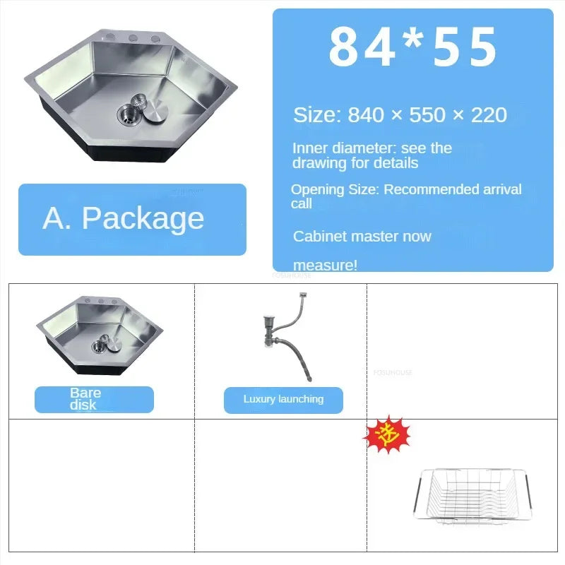 Diamond Shaped Sinks Stainless Steel Creative Corner Dish
