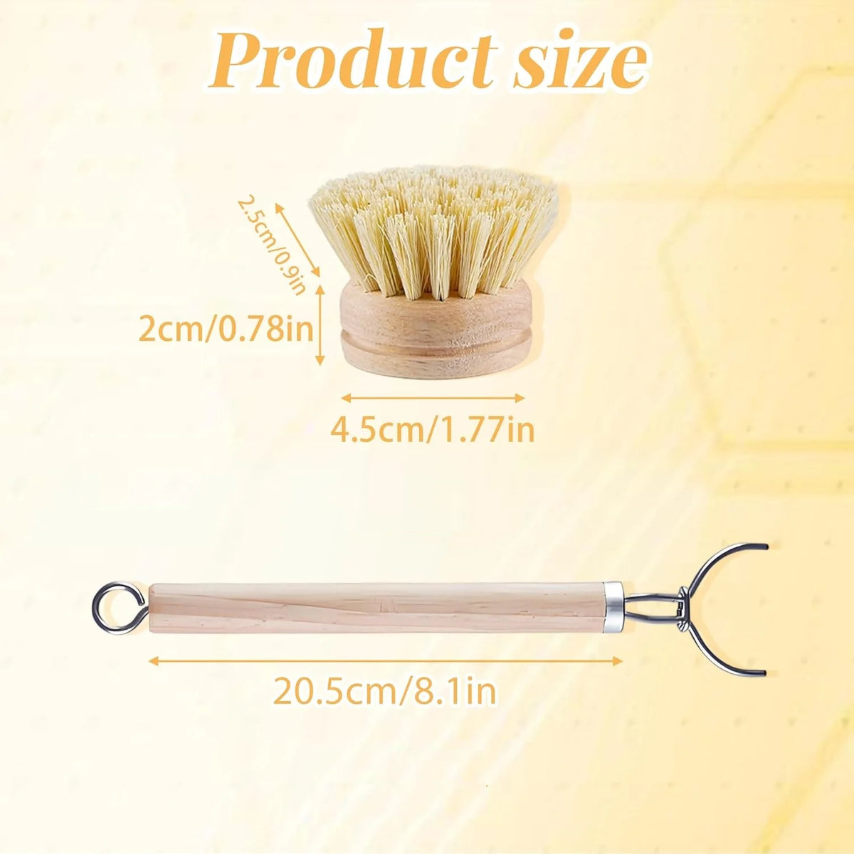 All-Purpose Dish Scrub Cleaning Brush Heads Sisal Horse