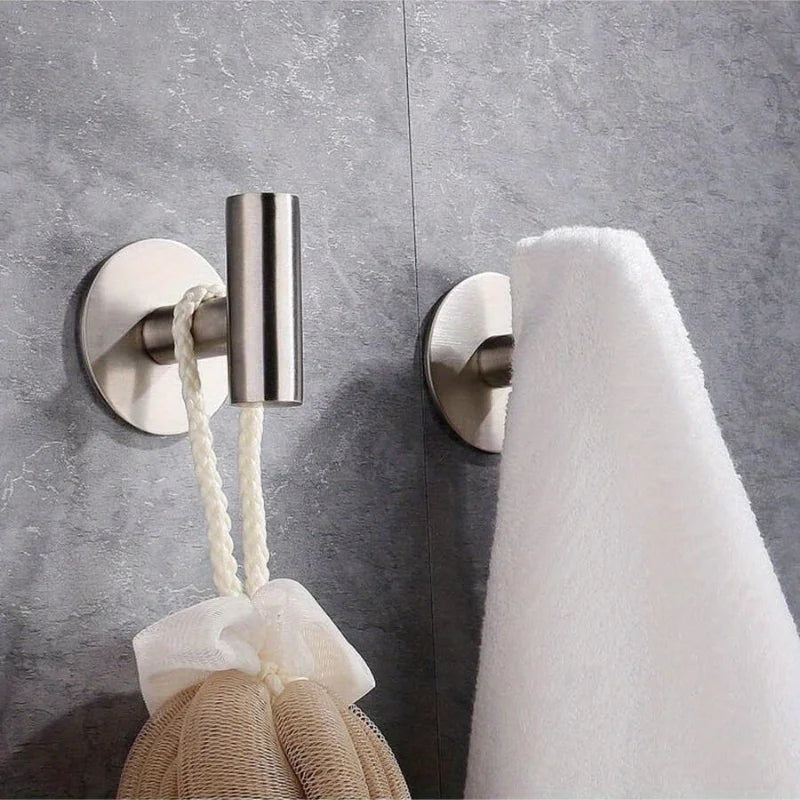 1pc No Punching Self-Adhesive Hook Stainless Steel Bathroom