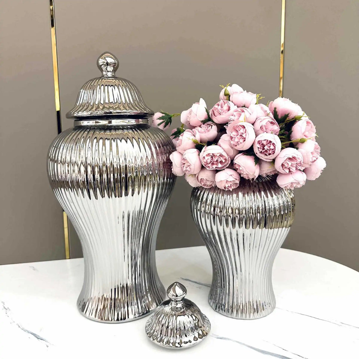 Vase Ceramic Luxury Electroplated General Jar European Ceramic