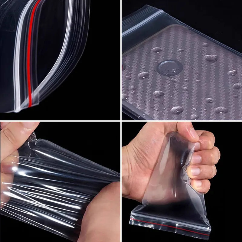 100 Small Plastic Ziplock Bags Resealable Transparent Jewelry