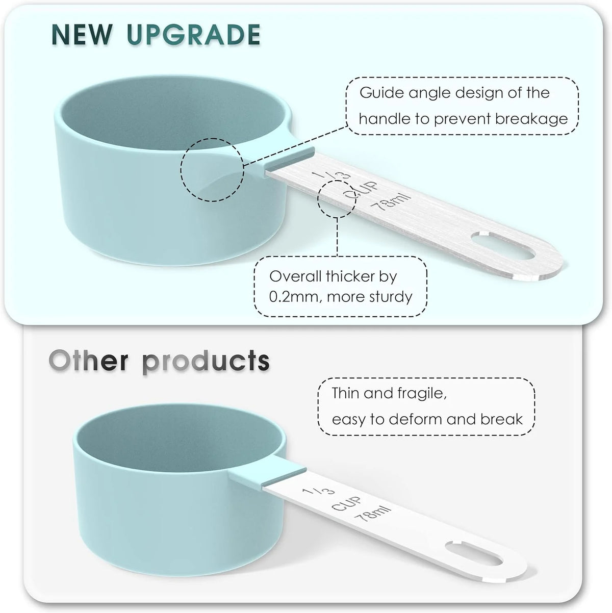 8pcs Measuring Cups & Spoons Stackable Nesting Measure
