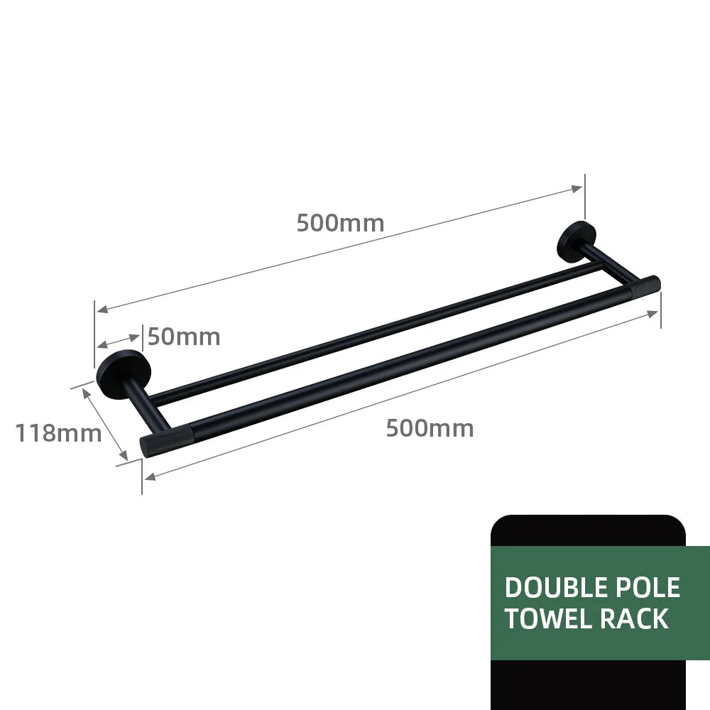 Matte Black Bathroom Brass Knurled Kit Paper Holder