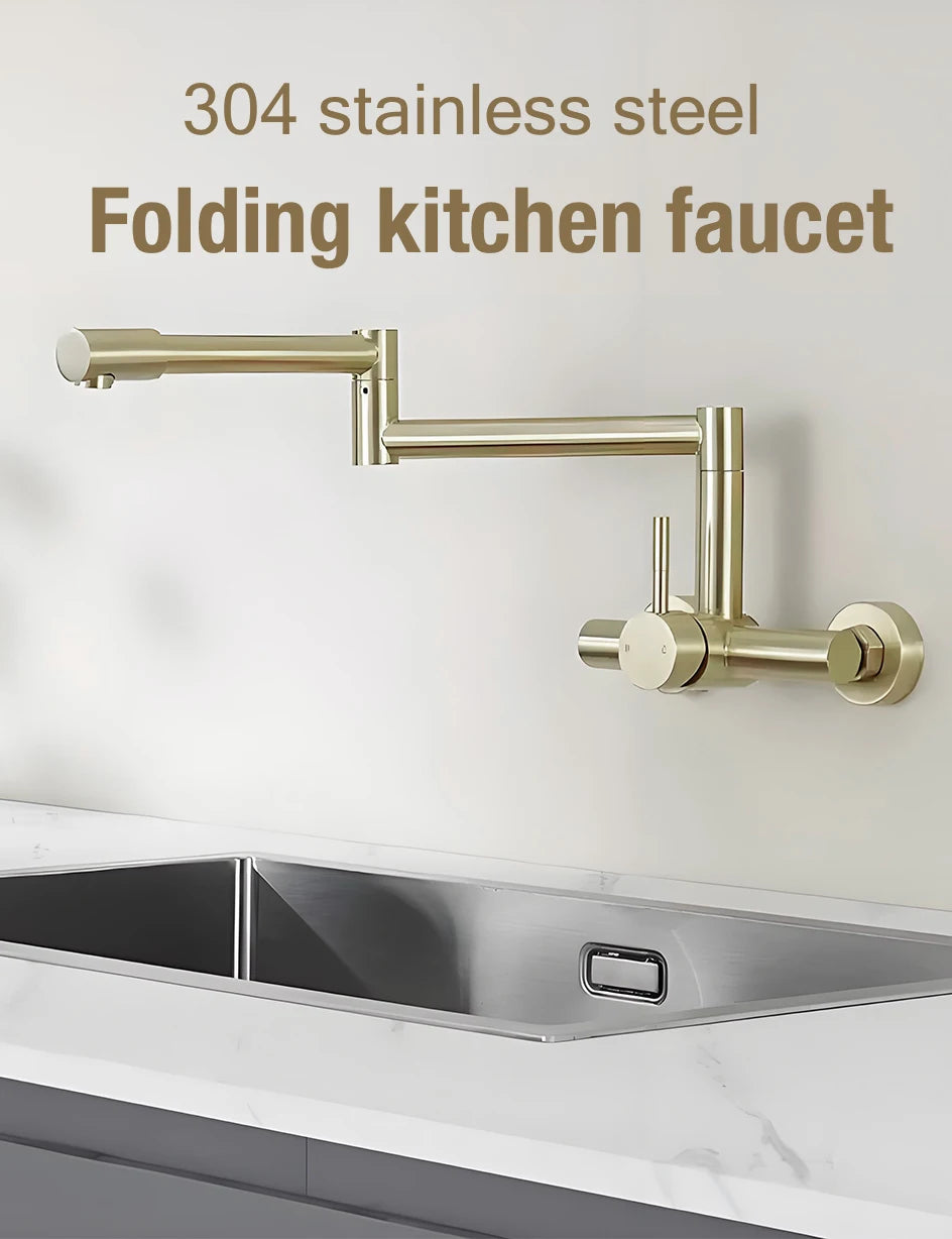 Huniu Folding Faucet Stainless Steel 304 Foldable Faucet
