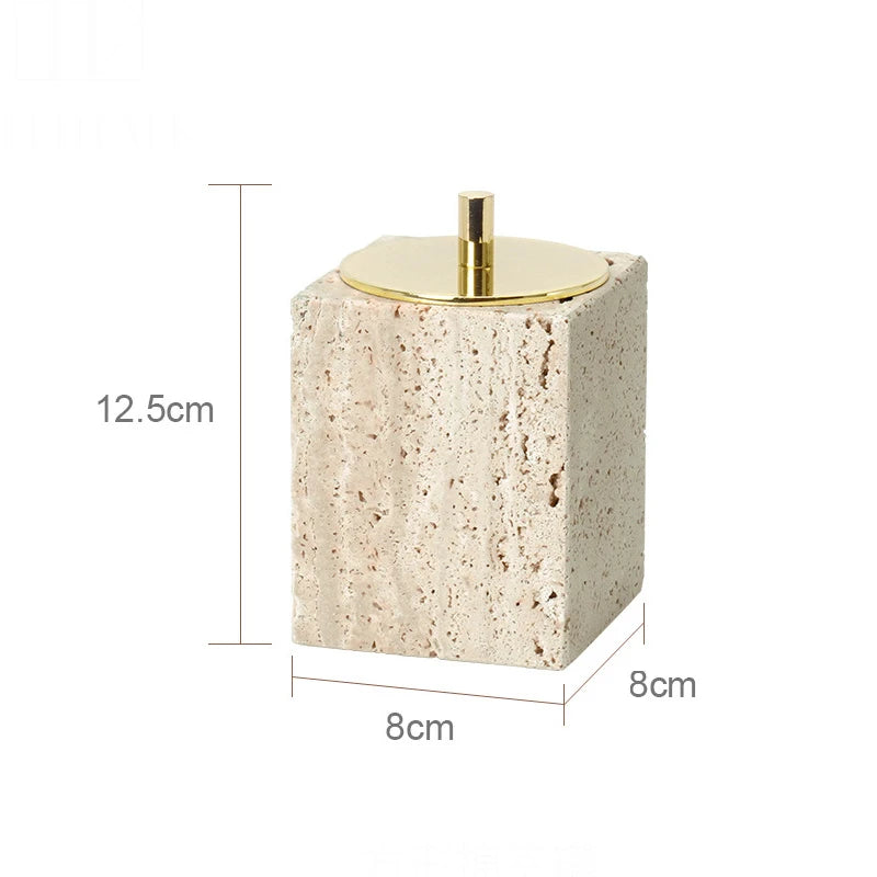 Beige Travertine Bathroom Natural Marble Soap Dispenser Soap