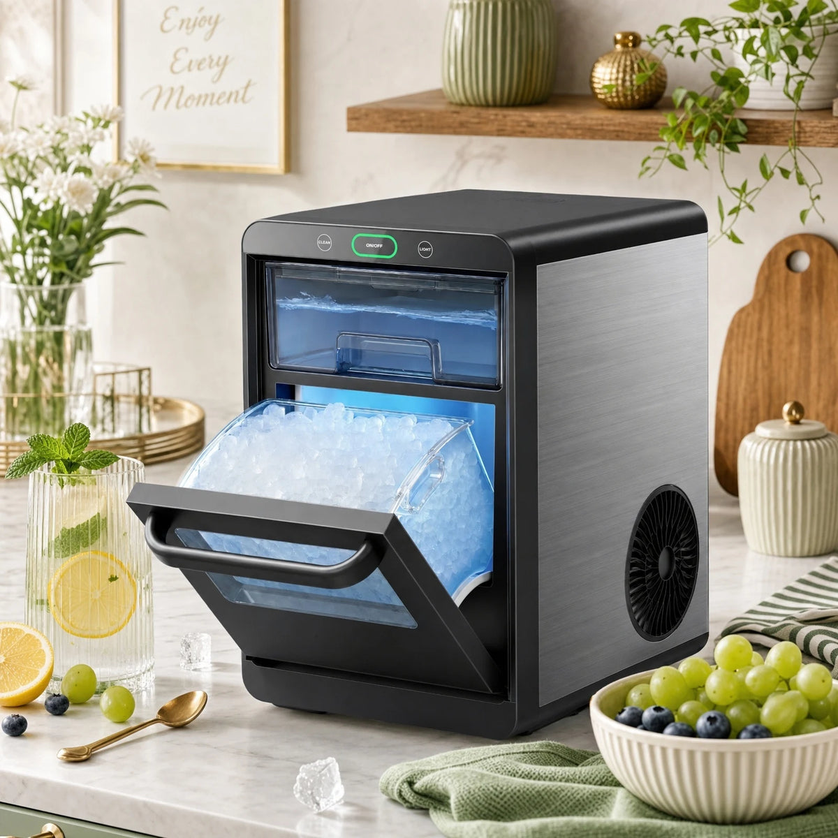 Nugget Ice Maker Countertop - Smart Pebble Ice