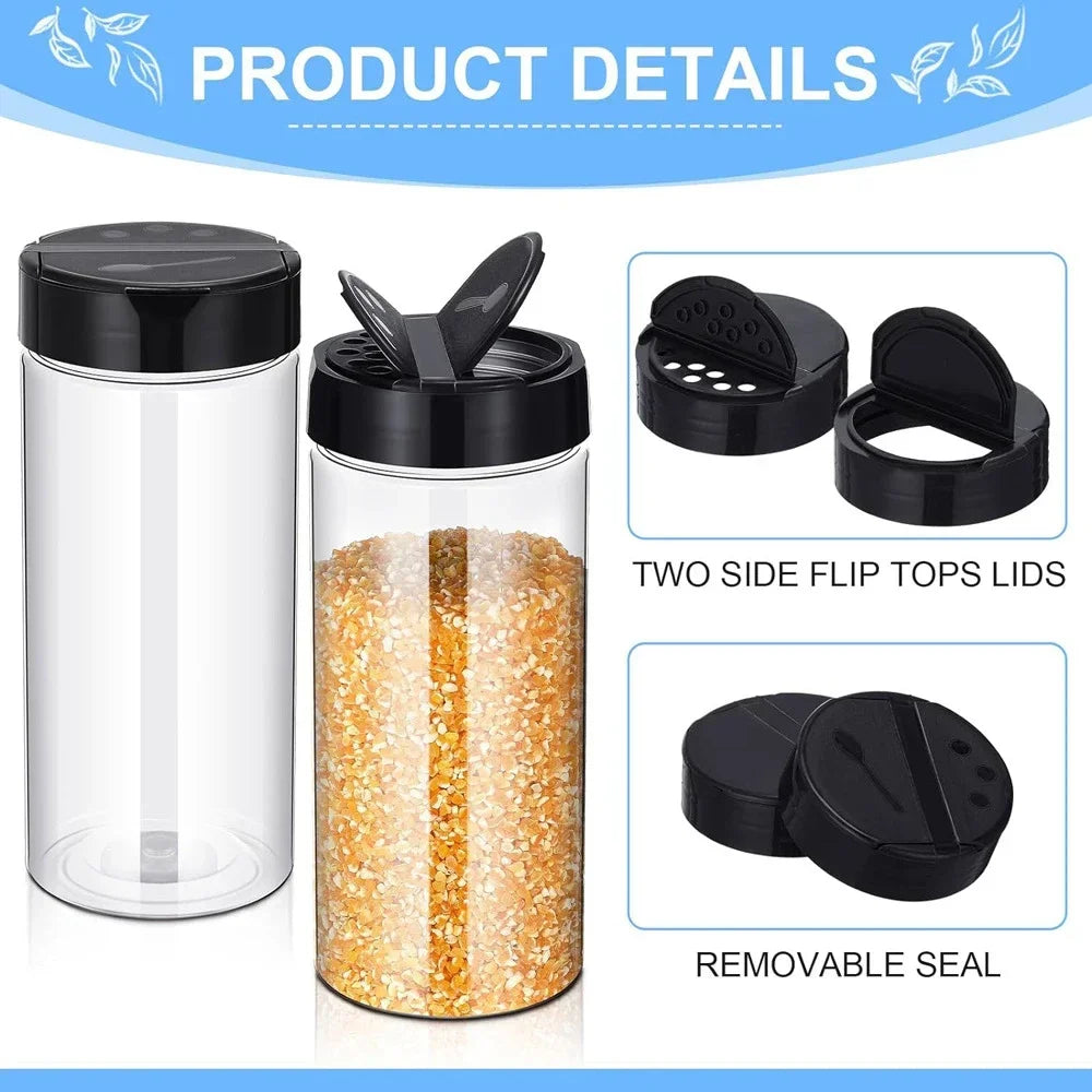 1/20pcs Clear Plastic Spice Bottles Salt Pepper Shaker