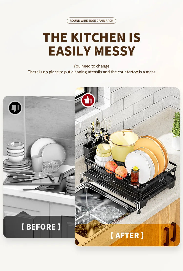 Dish Drying Rack Dish Rack Drainboard Expandable Dish