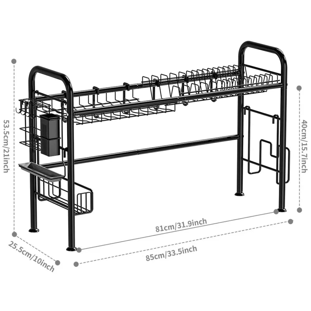 Over Sink Dish Drying Rack 2-Tier Dish Rack