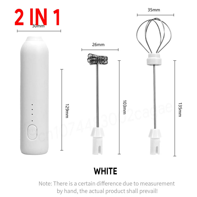 Electric Milk Frother Egg Beater Wireless Type-C Charging