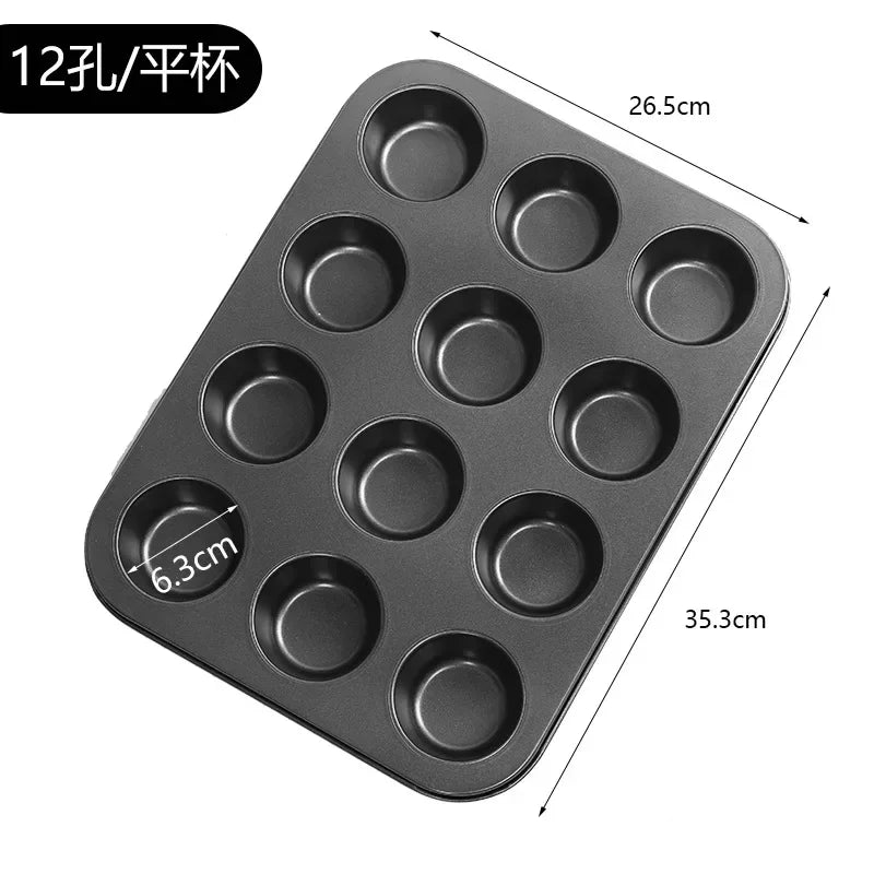 6/12 Holes Cake Baking Pan Bakeware Muffin Cupcake