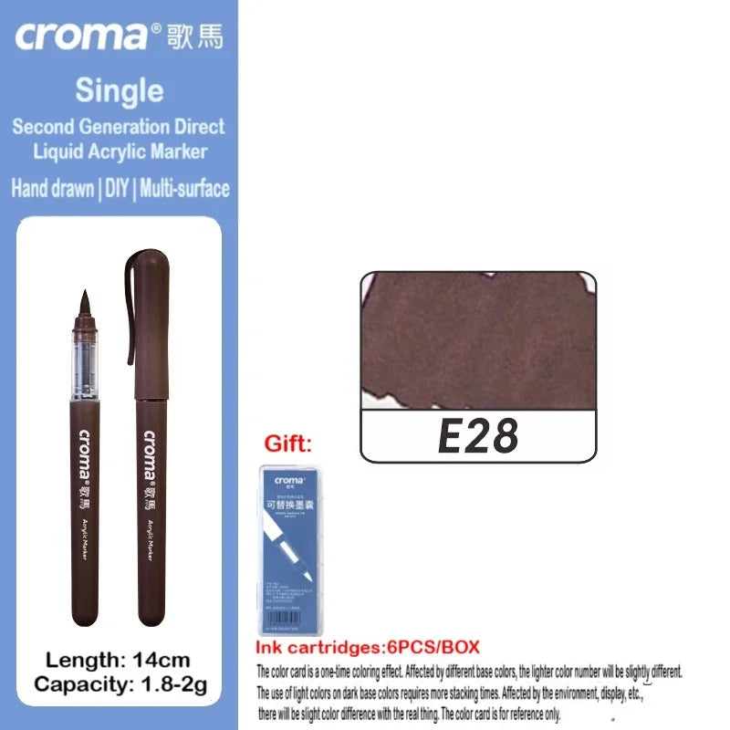 Croma 160/1 Colors Refillable Direct Liquid Acrylic Marker