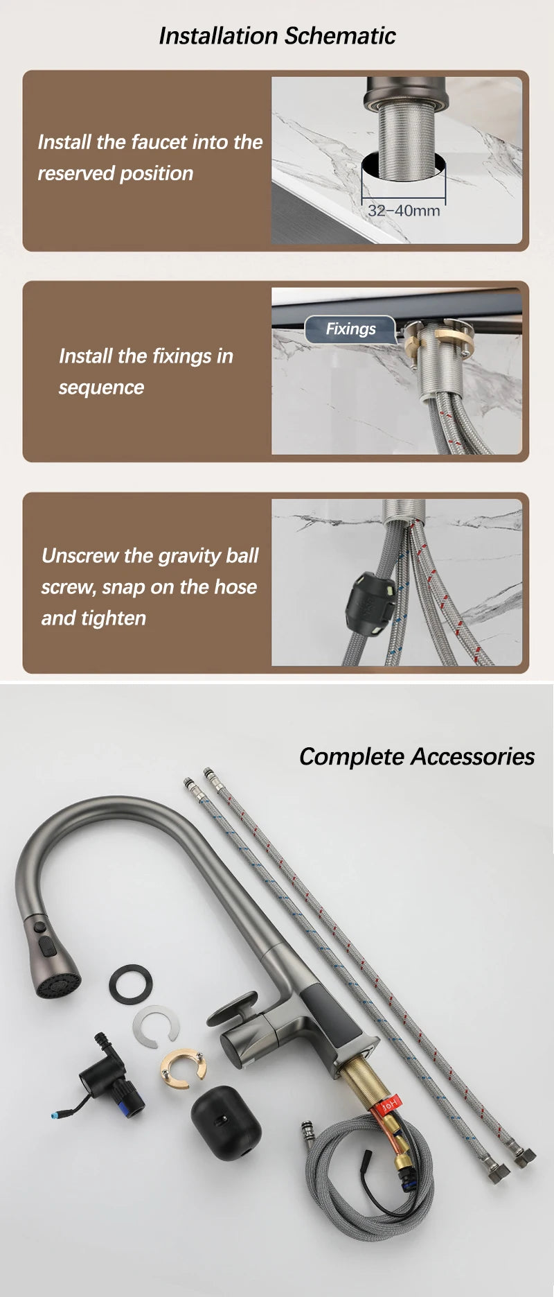 Pull Out Faucet Sensor Touchless Digital Display Water