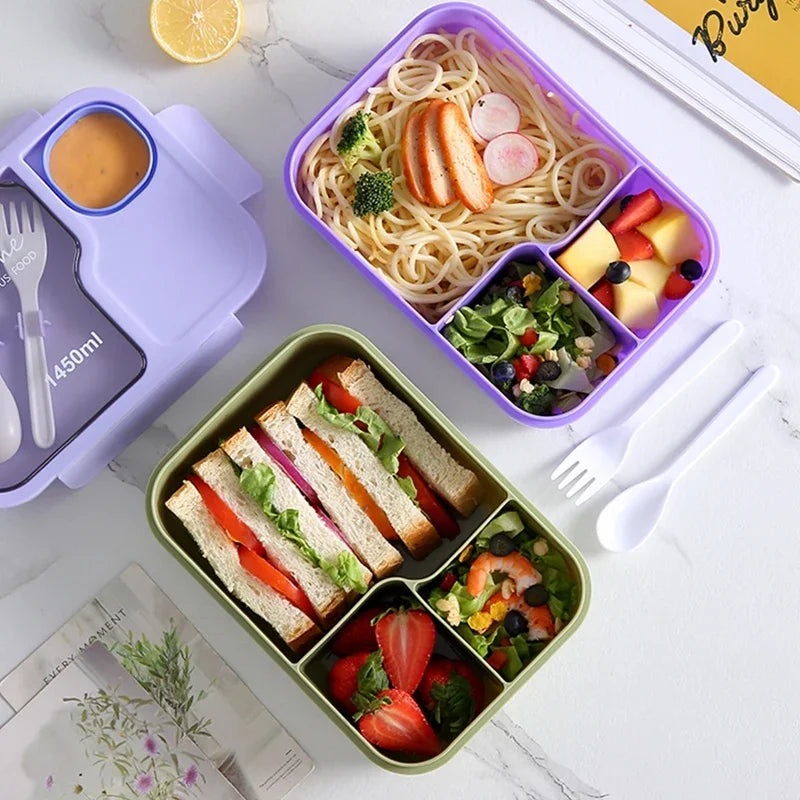 Lunch Box Office Bento Box Fork Spoon Microwave