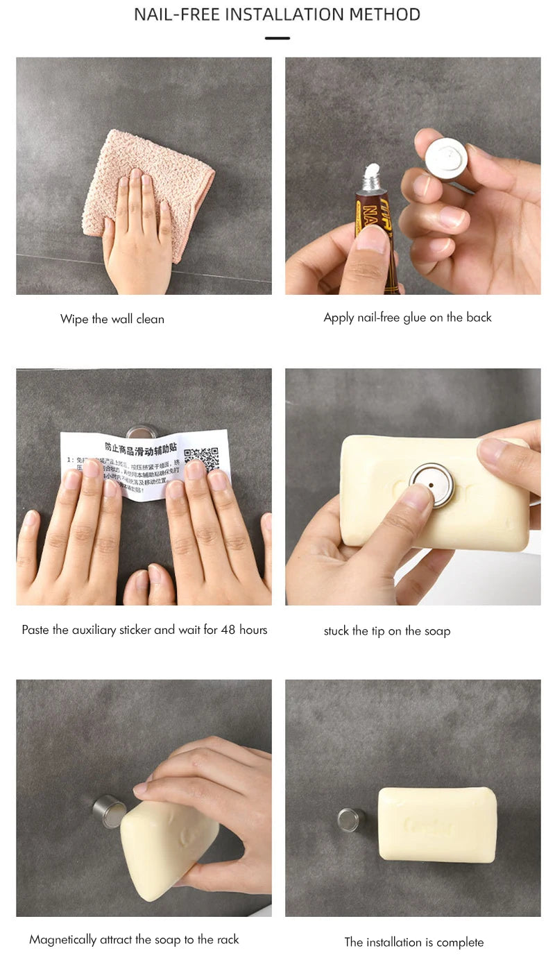 Magnetic Soap Holder Soap Organizer Bathroom Magnet Soap