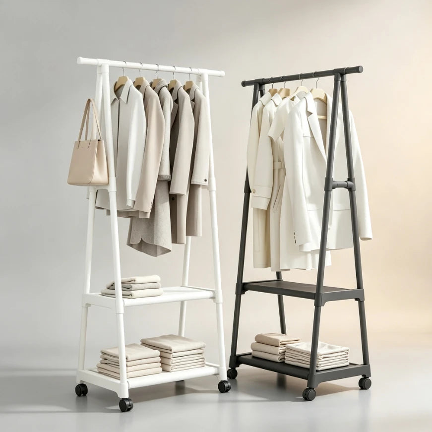 Multi Purpose Storage Dorm Clothing Drying Rack Freestanding