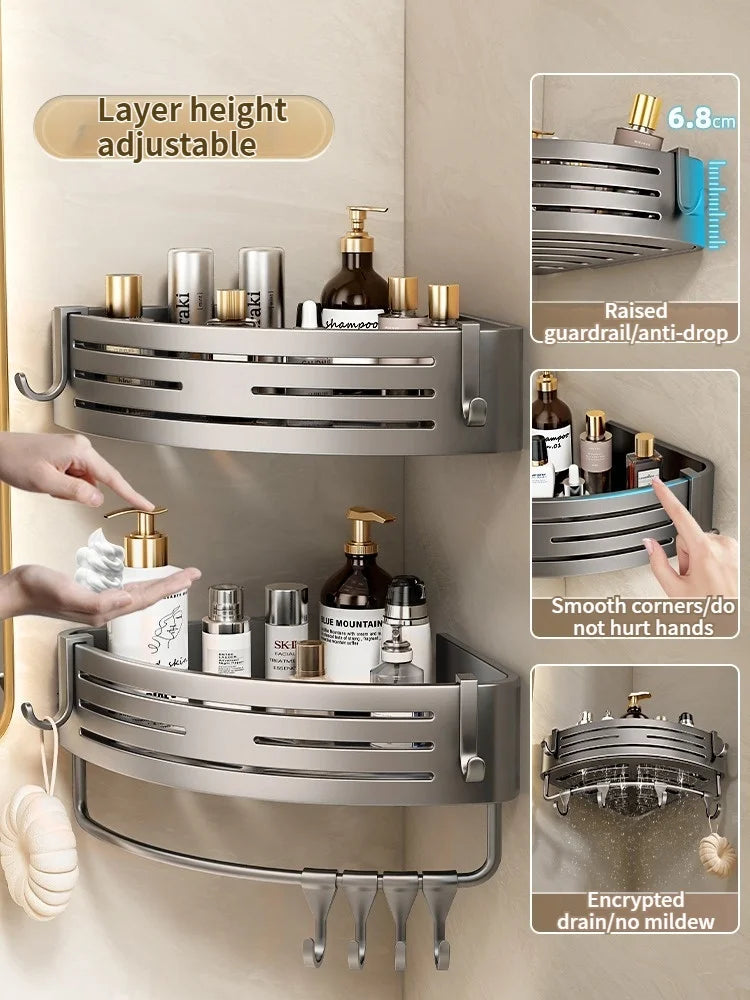 No Need To Drill Wall Installation Aluminum Bathroom