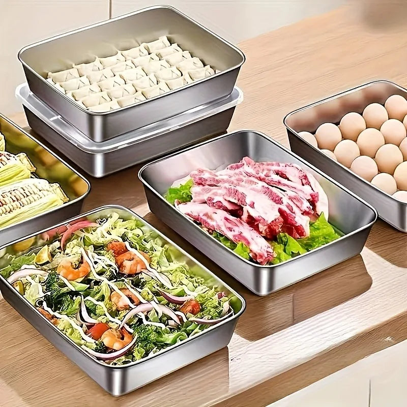 10pcs Stainless Steel Food Storage Container Meal Prep
