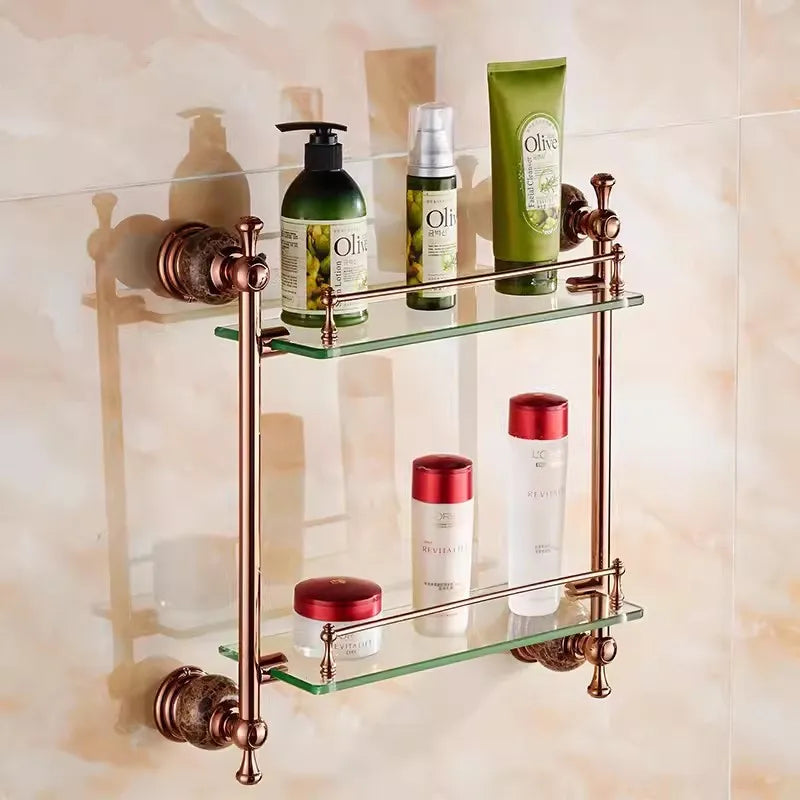 Bathroom Bath Shelf Rose Gold Paper Holder Towel
