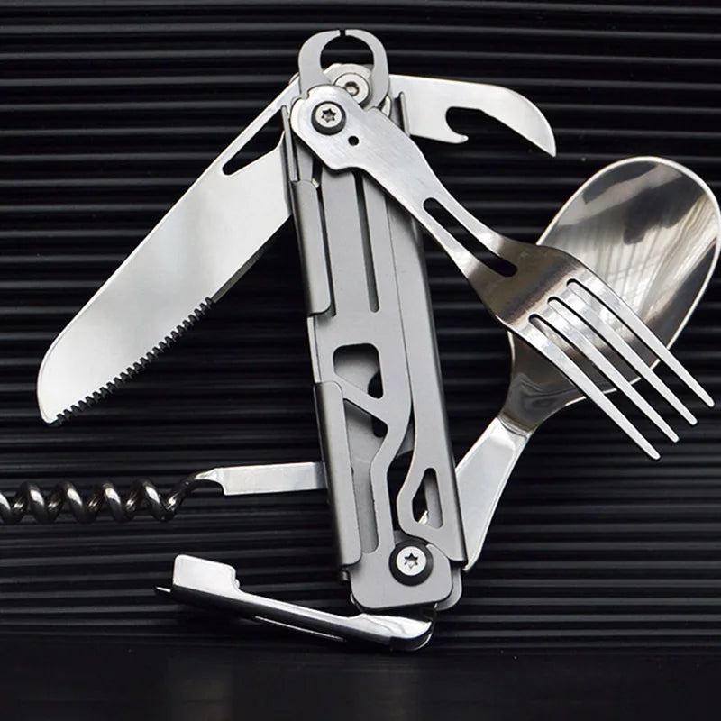 Multi-Function Camping Fork Spoon Foldable Knife Fork Spoon