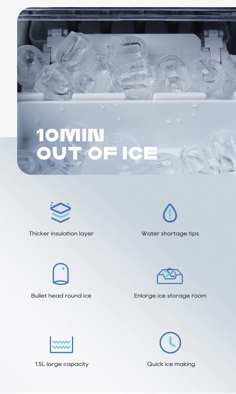 Hibrew Ice Maker Machine Automatic Ice Maker Self-Cleaning