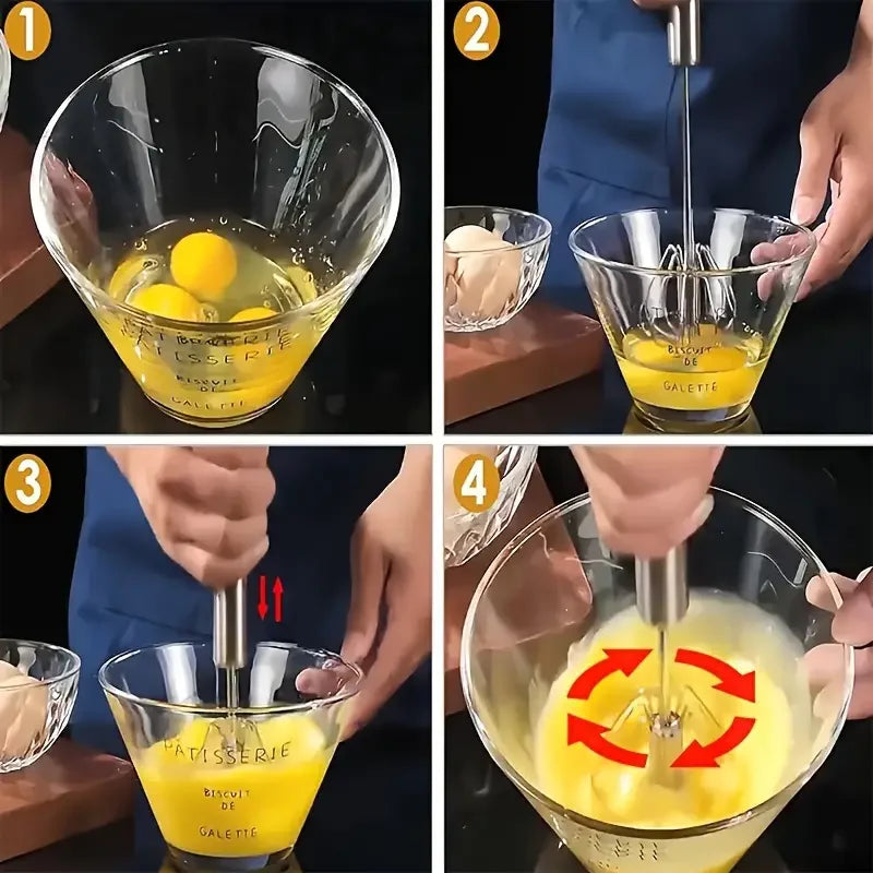 Stainless Steel Semi-Automatic Egg Beater Whipping Cream