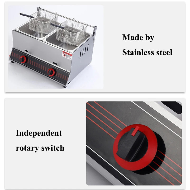 Gas Deep Fryer Chips Chicken Maker Lpg 10l