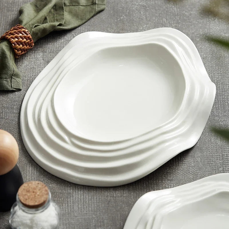 Special-Shaped Ceramic Artistic Conception Dish Featured Hotel