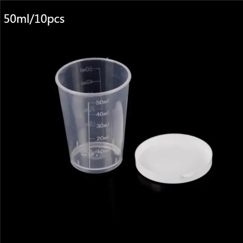 10pcs 30ml/50ml Clear Scaled Plastic Measuring Cups Cover