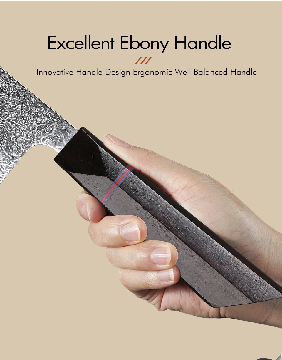 Turwho Honesuki Knife Damascus Steel Professional Chef Knives
