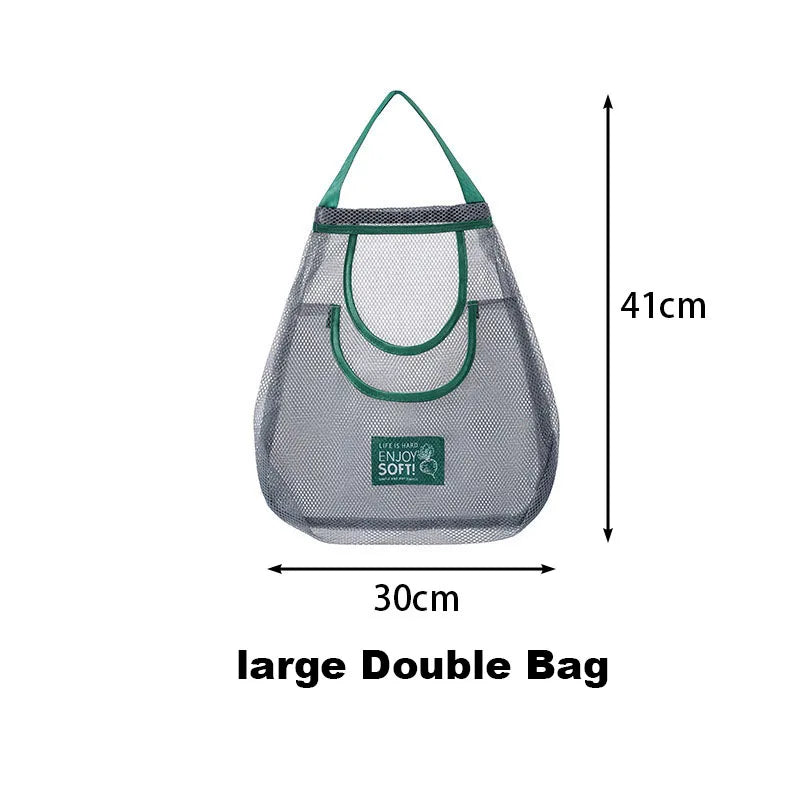Hanging Breathable Mesh Produce Storage Bag Handheld Vegetable