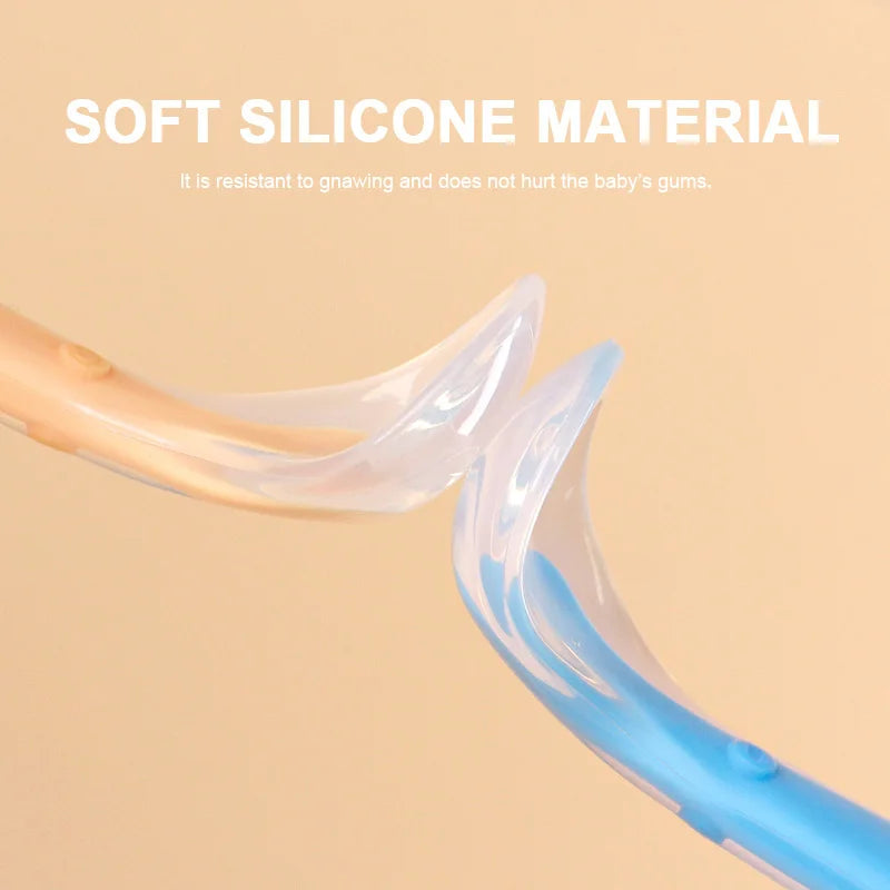 Baby Silicone Spoon Learning Spoon Love Pattern Tableware