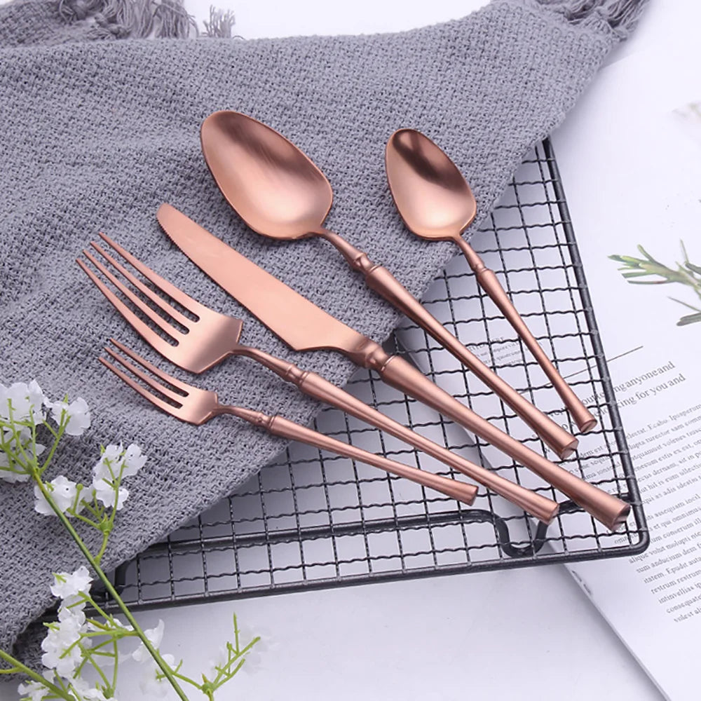 Pieces Knife Fork Spoon Gold Cutlery Complete Stainless