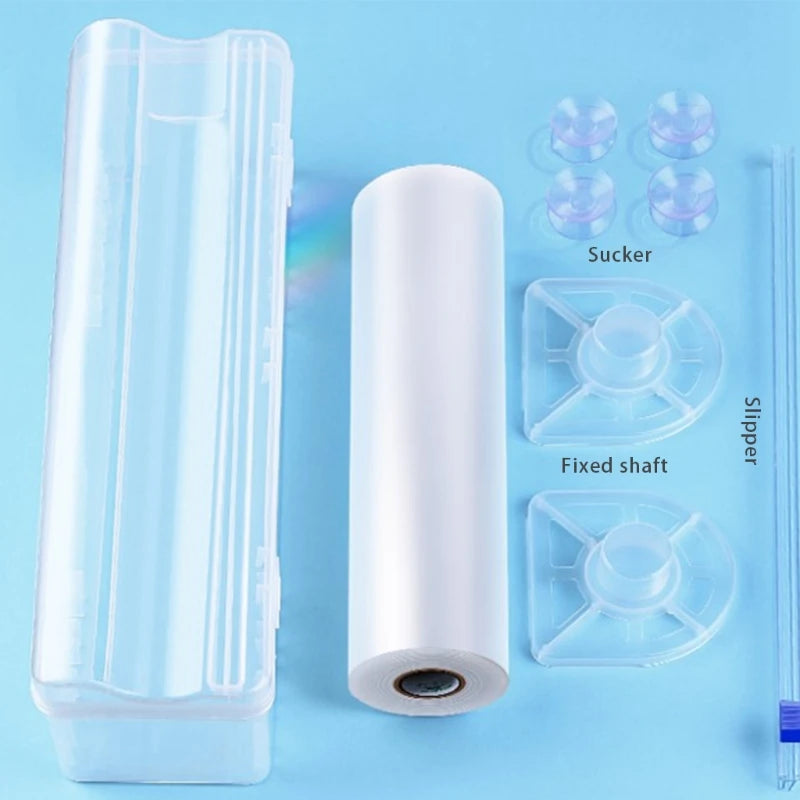Reusable Food Plastic Wrap Dispenser Cutter Adjustable Cling