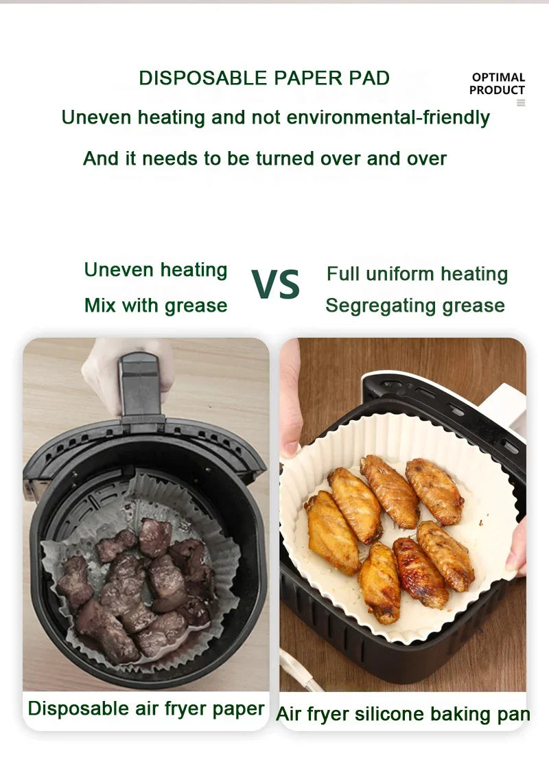 Silicone Air Fryer Baking Tray Reusable Baking Basket