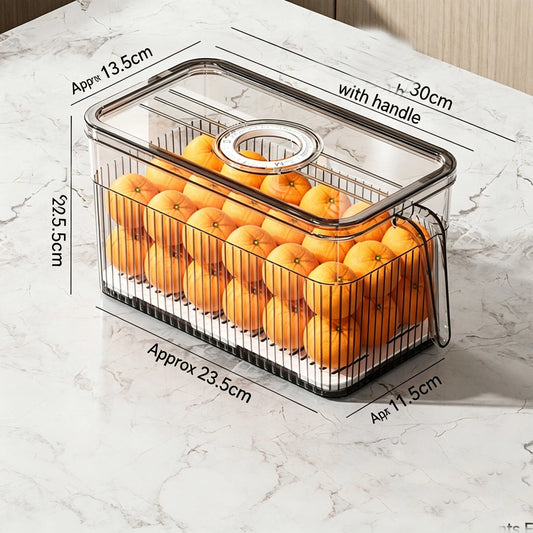 Refrigerator Storage Box Timer Lid Drain Tray Clear