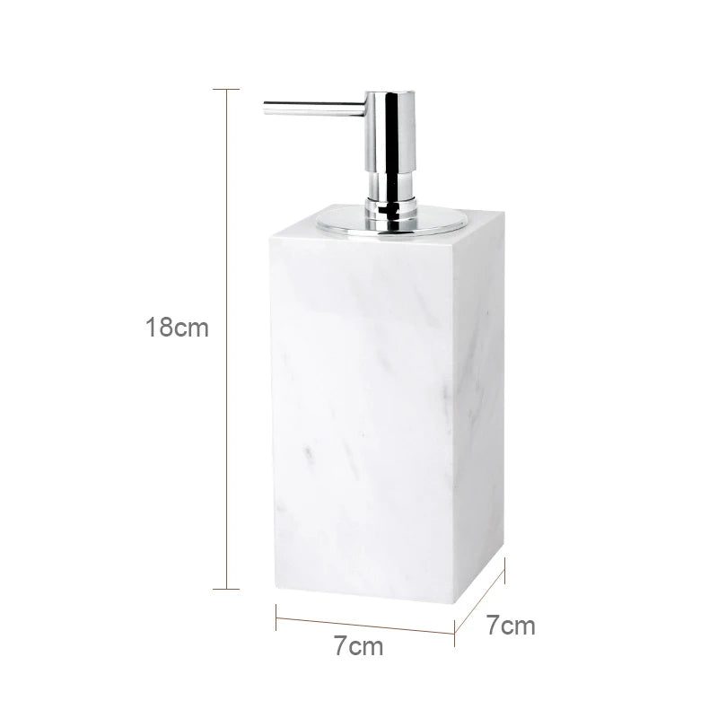 Volakos White Natural Marble Bathroom Soap Dispenser Soap