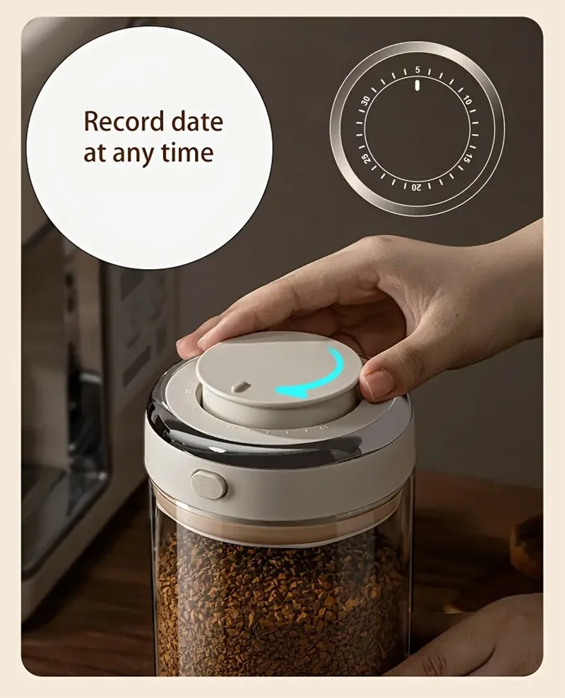 500/1100/1700 Coffee Beans Vacuum Sealed Tank Glass Food