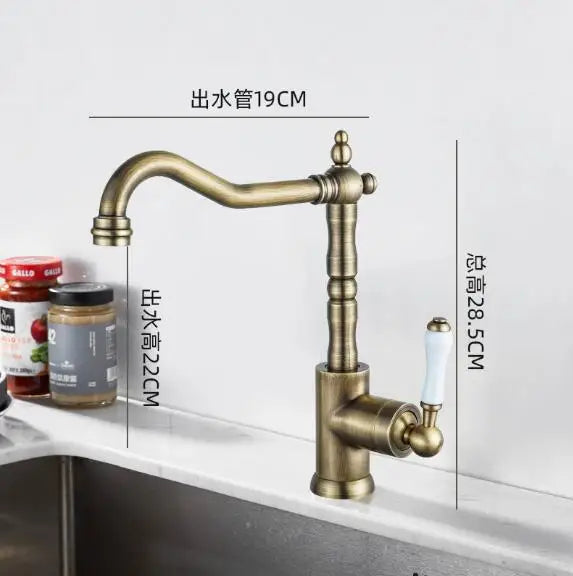 French Vintage Faucet Brass European Classical Silver Faucet