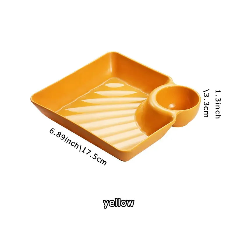 1pc Dumpling Plate Sauce Dish Square Serving Plate