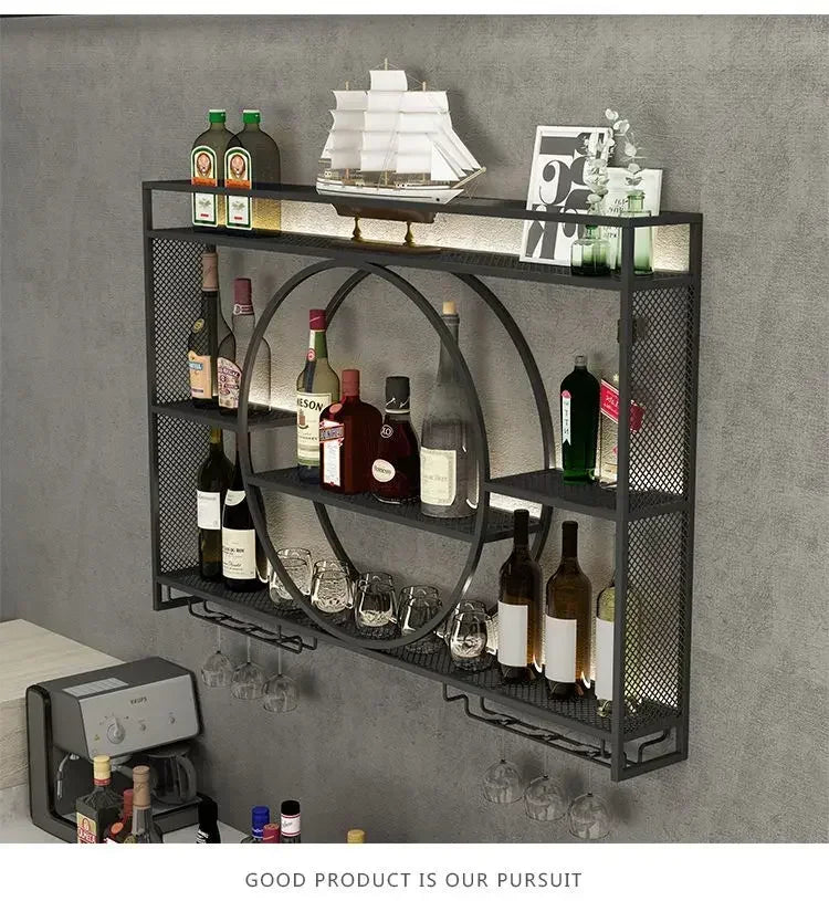Modern Wall Mount Wine Rack Holder Glass Storage