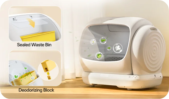 106l Smart Automatic Cat Litter Box Semi-Open Self-Cleaning