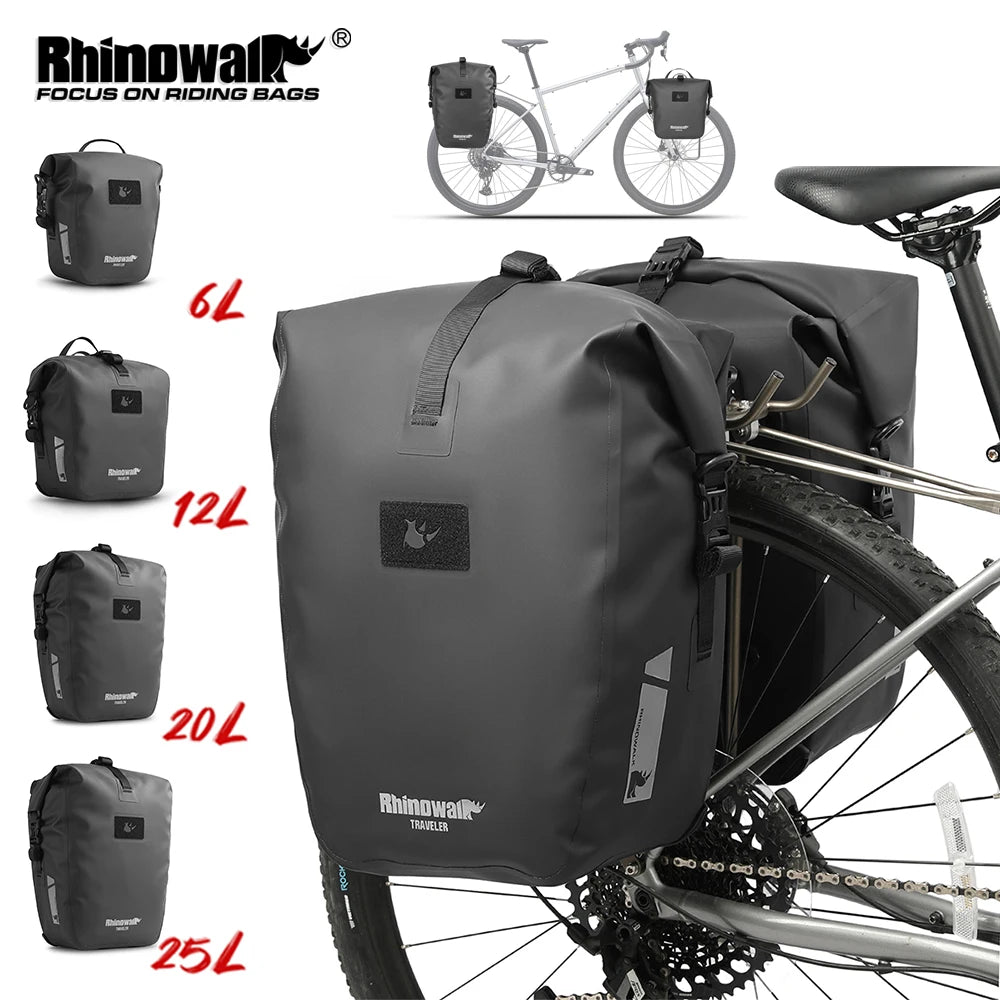 Rhinowalk Bicycle Pannier Bag Waterproof 6l 12l 20l