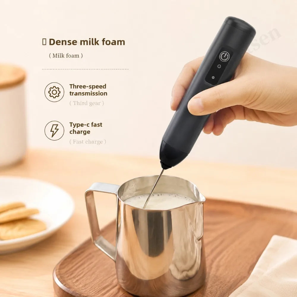 Electric Milk Frother Egg Beater Wireless Type-C Charging