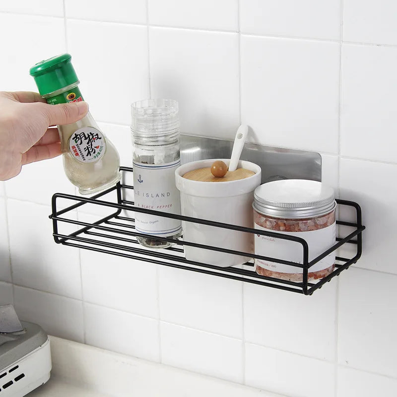 Bathroom Storage Rack Organizer Shelf Black Shelves Corner